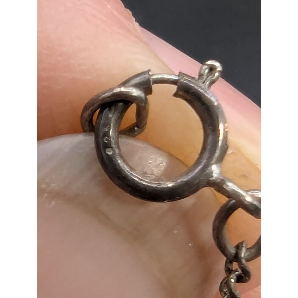 Vintage Art Deco Style 925 Pink Stone Cross Pendant Necklace Red UV Glows - Picture 7 of 12